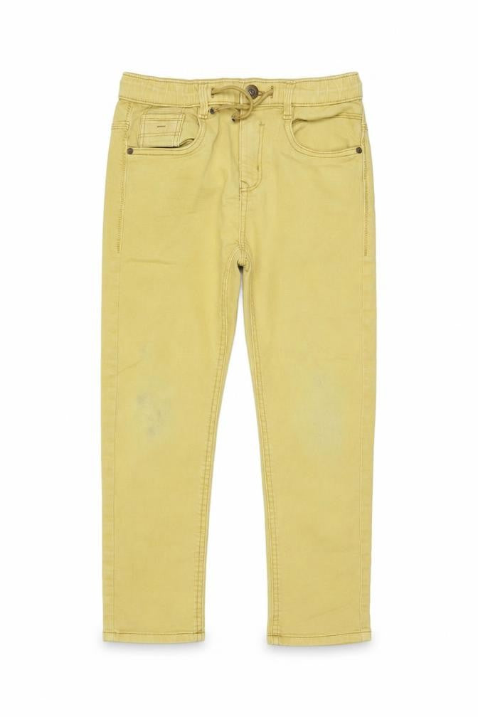 Zara Boys Beige Drawstring Jeans, 7 Years, Elastic Waist