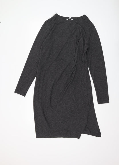 Next Women's Grey Long Sleeve Dress Size 14