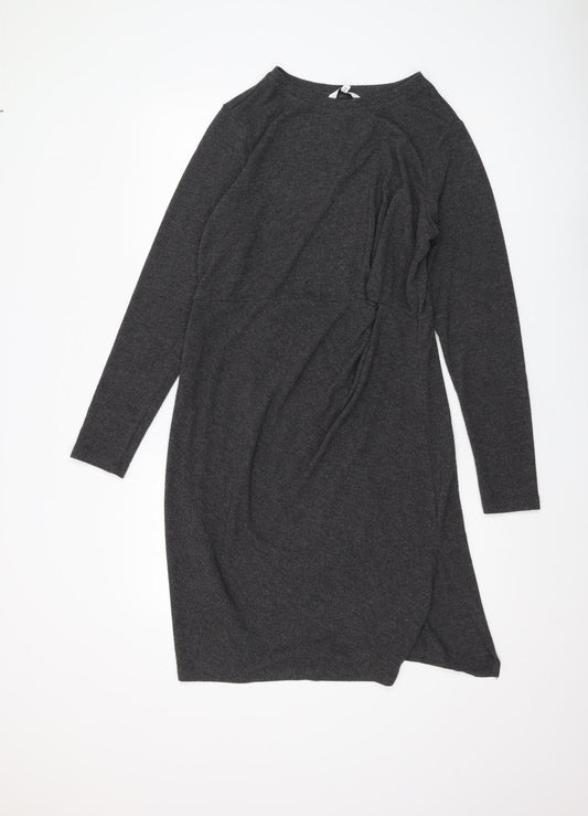 Next Women's Grey Long Sleeve Dress Size 14