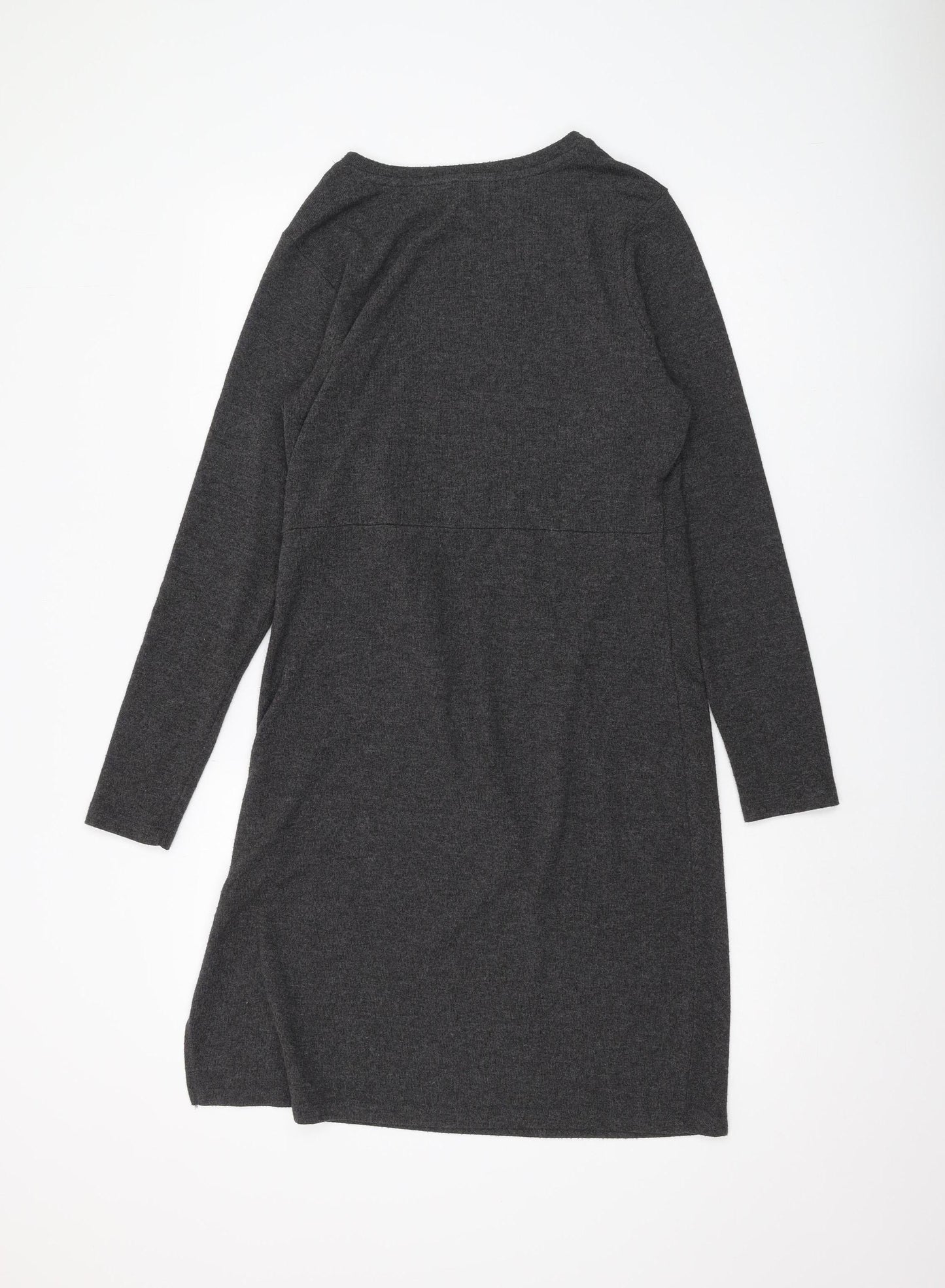 Next Women's Grey Long Sleeve Dress Size 14