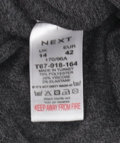 Next Women's Grey Long Sleeve Dress Size 14