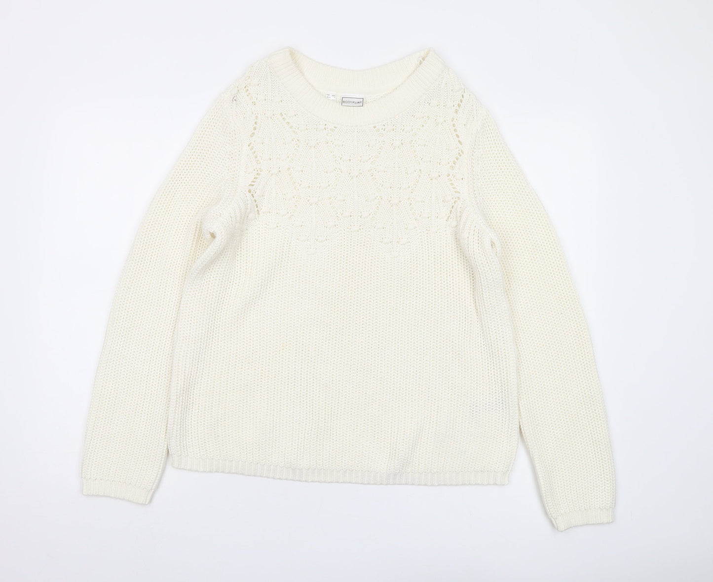 Bodyflirt Women's White Pullover Jumper M 12-14