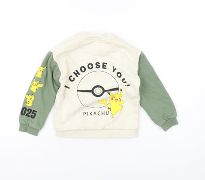Marks and Spencer Boys Beige Pokemon Sweatshirt 3-4 Years