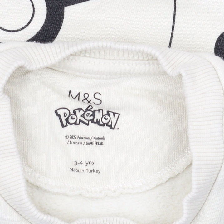Marks and Spencer Boys Beige Pokemon Sweatshirt 3-4 Years