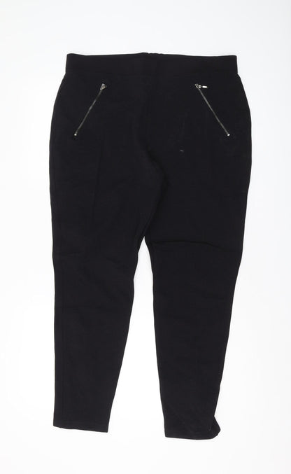 Womens UK Size M Marks and Spencer Regular Fit Jogger Black Trousers