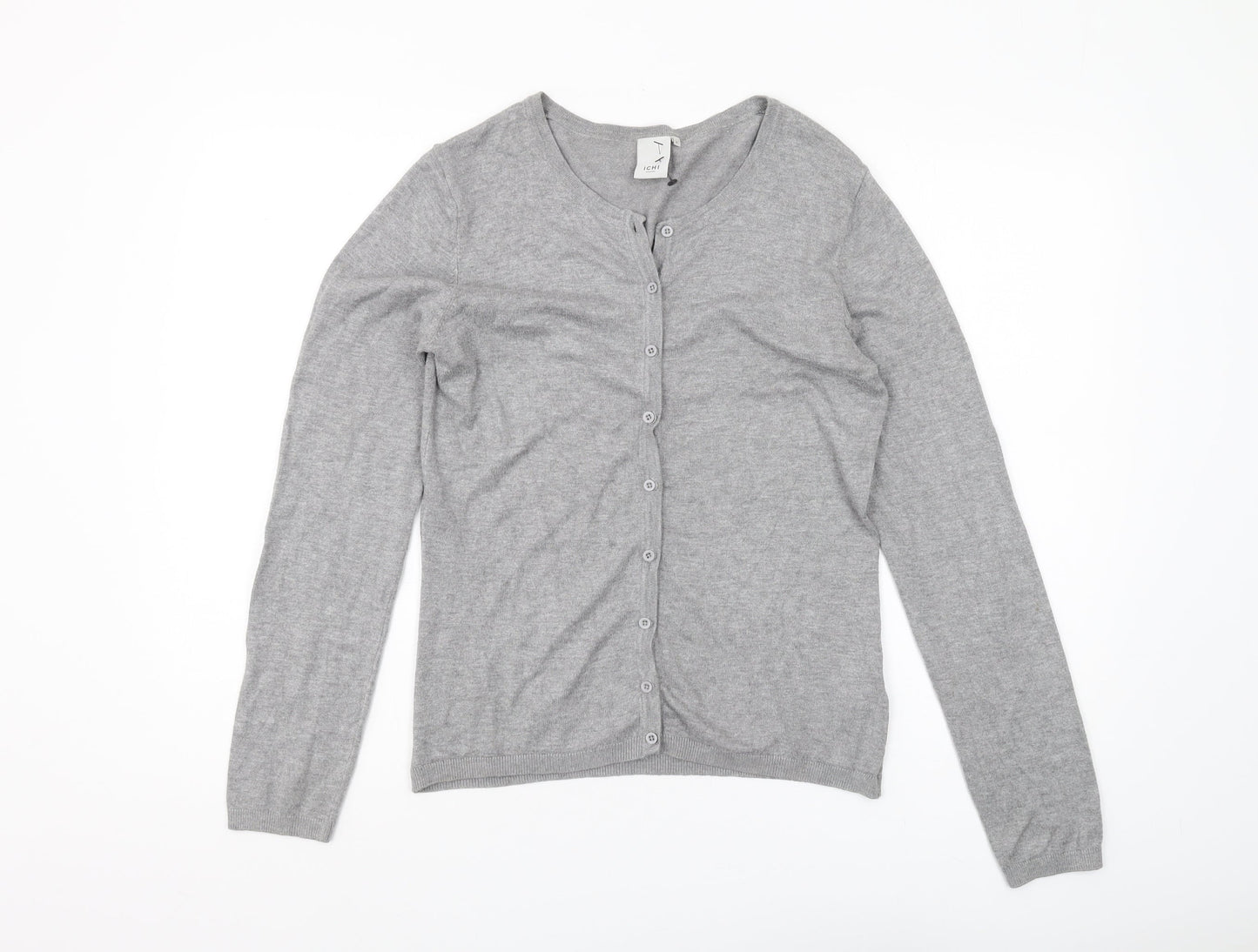 Womens UK Size M ICHI Grey Cardigan Jumper
