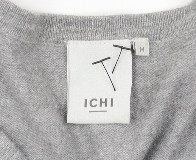 Womens UK Size M ICHI Grey Cardigan Jumper
