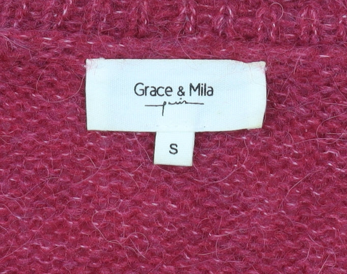 Womens UK Size S Grace & Mila Red Pullover Jumper