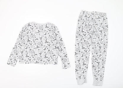 George Girls Peanuts Pyjama Set Grey 9-10Y Graphic Print