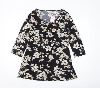 Womens UK Size 10 Julipa Black Tunic Blouse