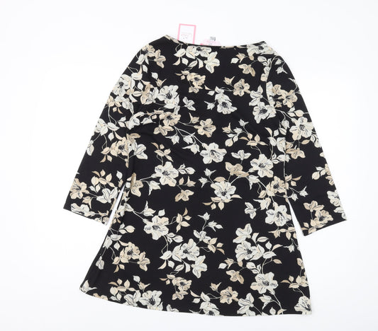 Womens UK Size 10 Julipa Black Tunic Blouse