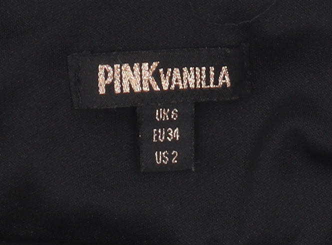 Pink Vanilla Women's Black Bodycon Party Dress Size 6