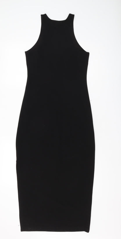 MNG Women's Black Bodycon Midi Dress, Size S