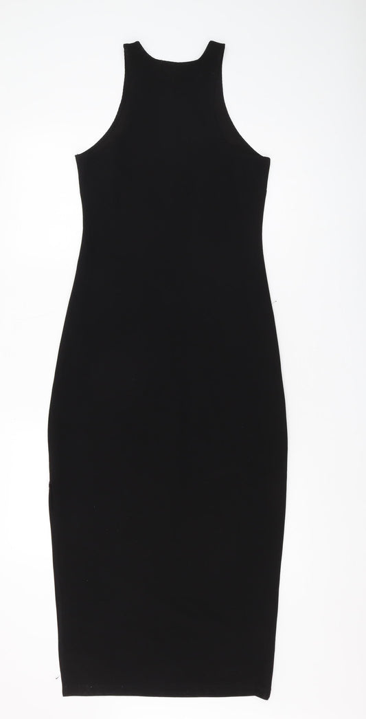 MNG Women's Black Bodycon Midi Dress, Size S