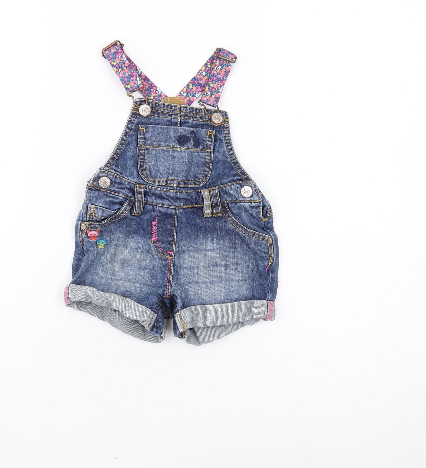 Next Unisex Baby Blue Denim Shorts 6-9 Months - Stylish & Comfy