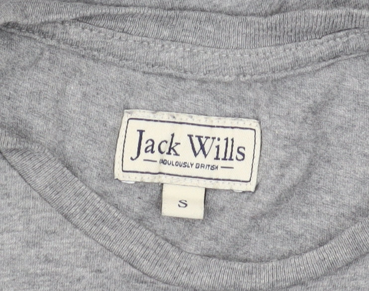 Jack Wills Men's Grey S Logo T-Shirt, Cotton, Casual