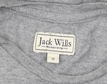 Jack Wills Men's Grey S Logo T-Shirt, Cotton, Casual