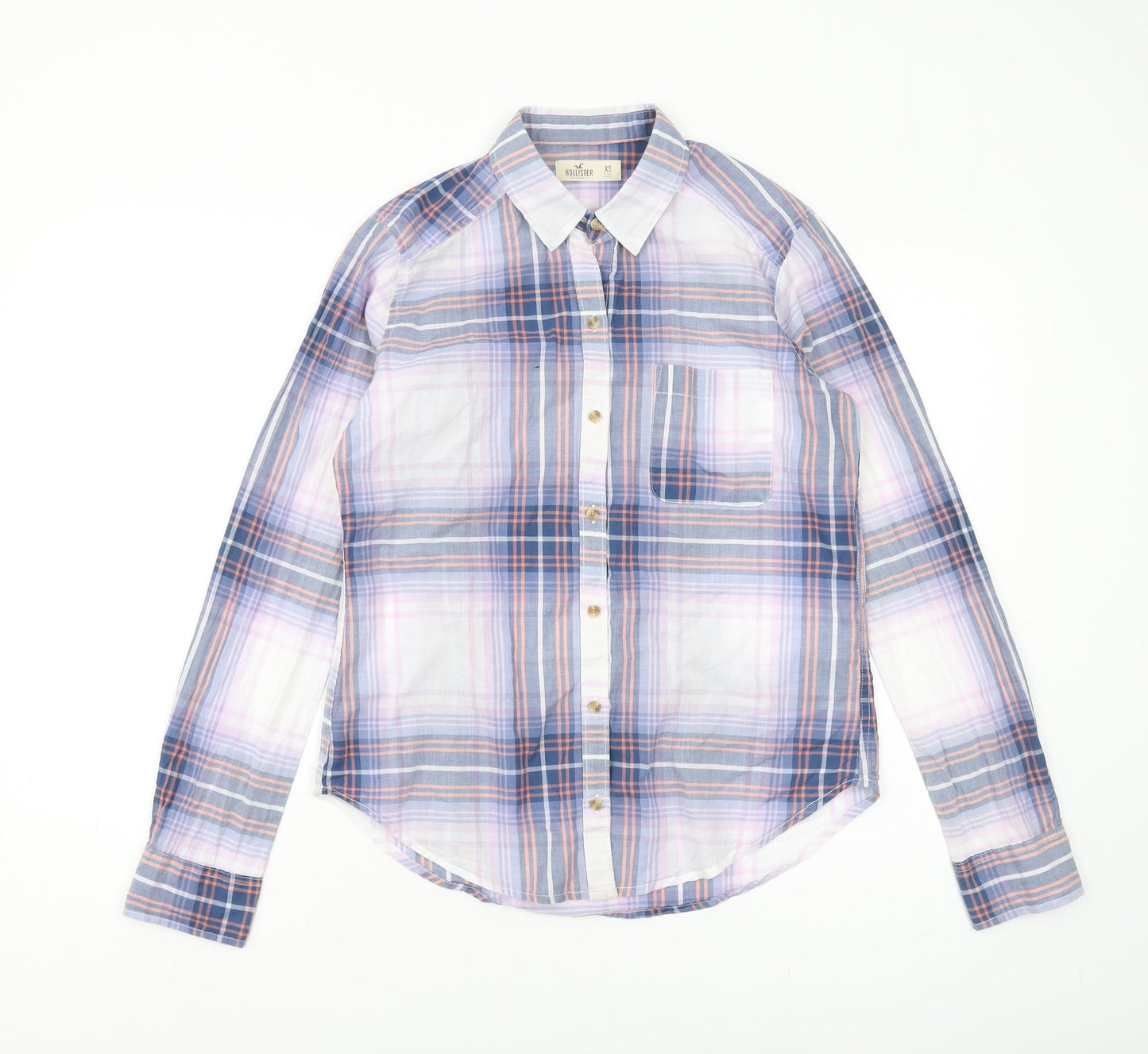 Womens UK Size XS Hollister Multicoloured Basic Button-Up