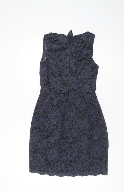 Monsoon Women's Black Lace Bodycon Dress Size 8 Party