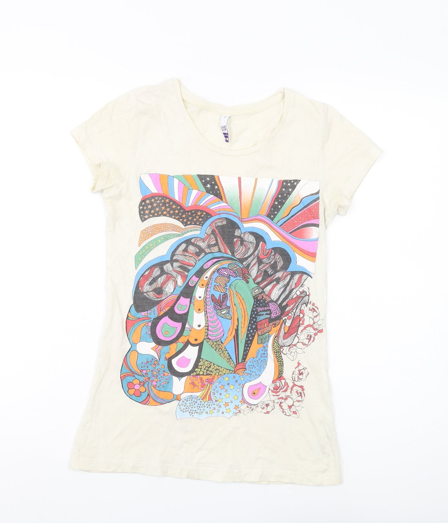 Womens UK Size 6 By Henry Holland Beige Basic T-Shirt