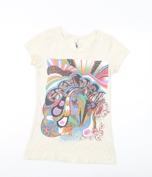 Womens UK Size 6 By Henry Holland Beige Basic T-Shirt