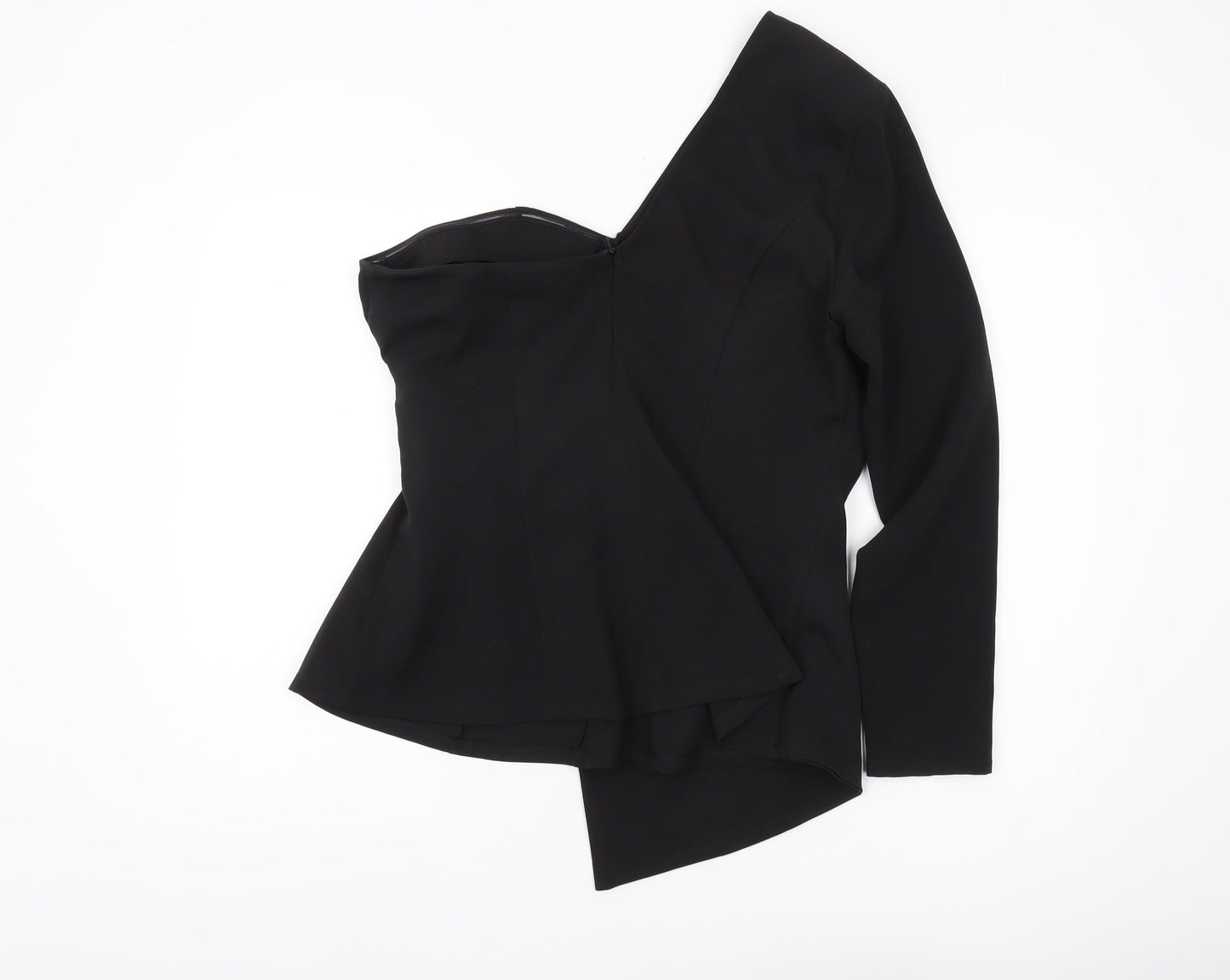 Boohoo Women's Black Blouse - Size 16, Off Shoulder Elegance