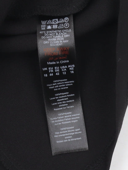 Boohoo Women's Black Blouse - Size 16, Off Shoulder Elegance