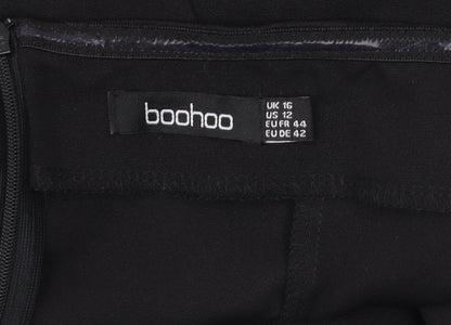 Boohoo Women's Black Blouse - Size 16, Off Shoulder Elegance