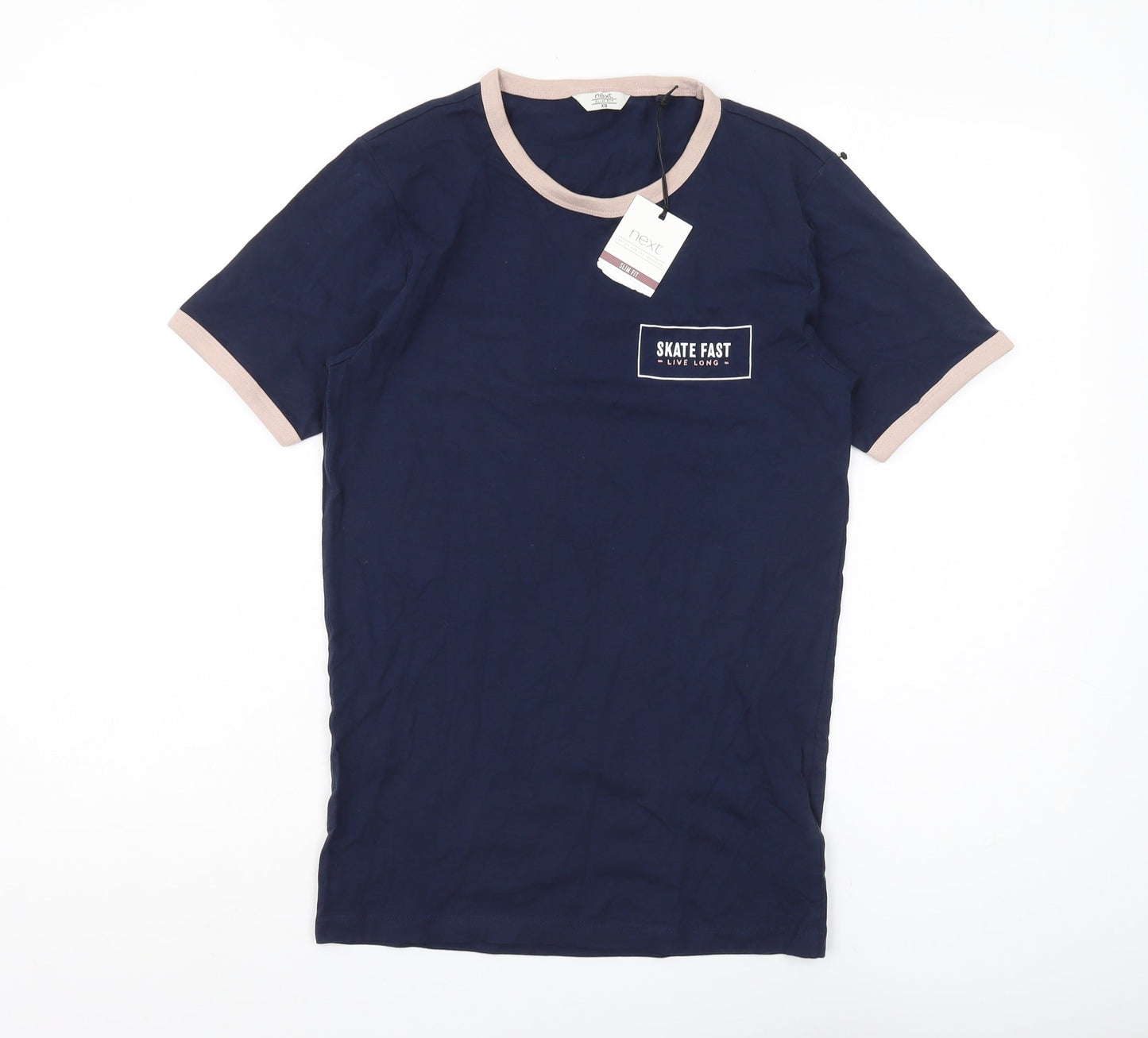 Next Men's XS Blue Crew Neck T-Shirt