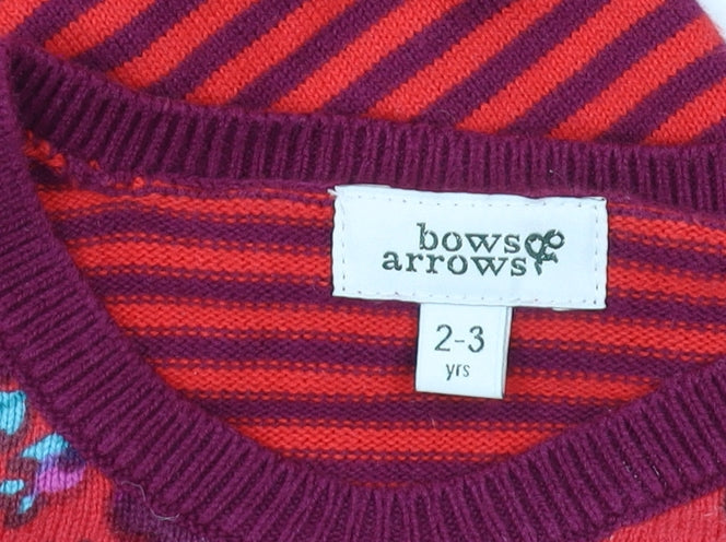 Bows & Arrows Girls' Multicolour Floral Pullover Jumper - 2-3 Years