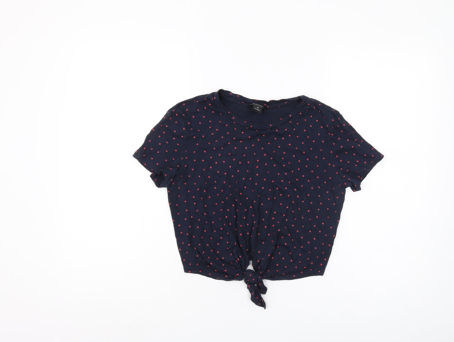 Monki Women's Blue Polka Dot T-Shirt XS