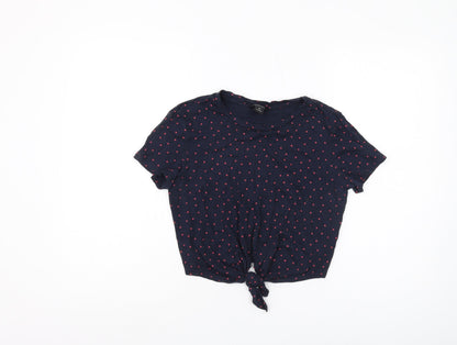 Monki Women's Blue Polka Dot T-Shirt XS