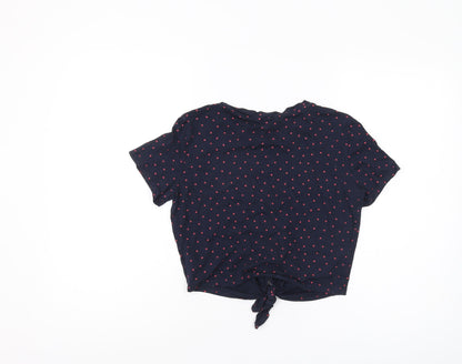 Monki Women's Blue Polka Dot T-Shirt XS