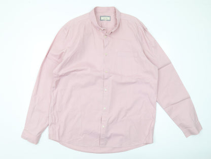 River Island Pink Long Sleeve Men's 2XL Casual Shirt