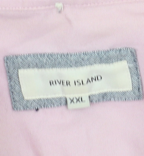 River Island Pink Long Sleeve Men's 2XL Casual Shirt