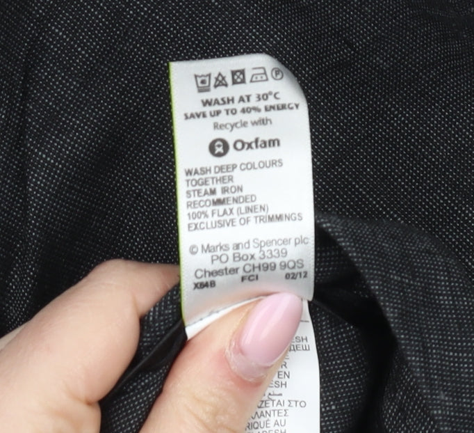 Womens UK Size 20 Marks and Spencer Relaxed Fit Dress Pants Black Trousers