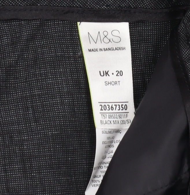 Womens UK Size 20 Marks and Spencer Relaxed Fit Dress Pants Black Trousers