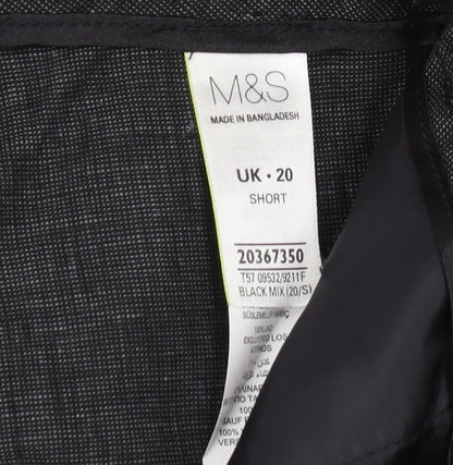 Womens UK Size 20 Marks and Spencer Relaxed Fit Dress Pants Black Trousers