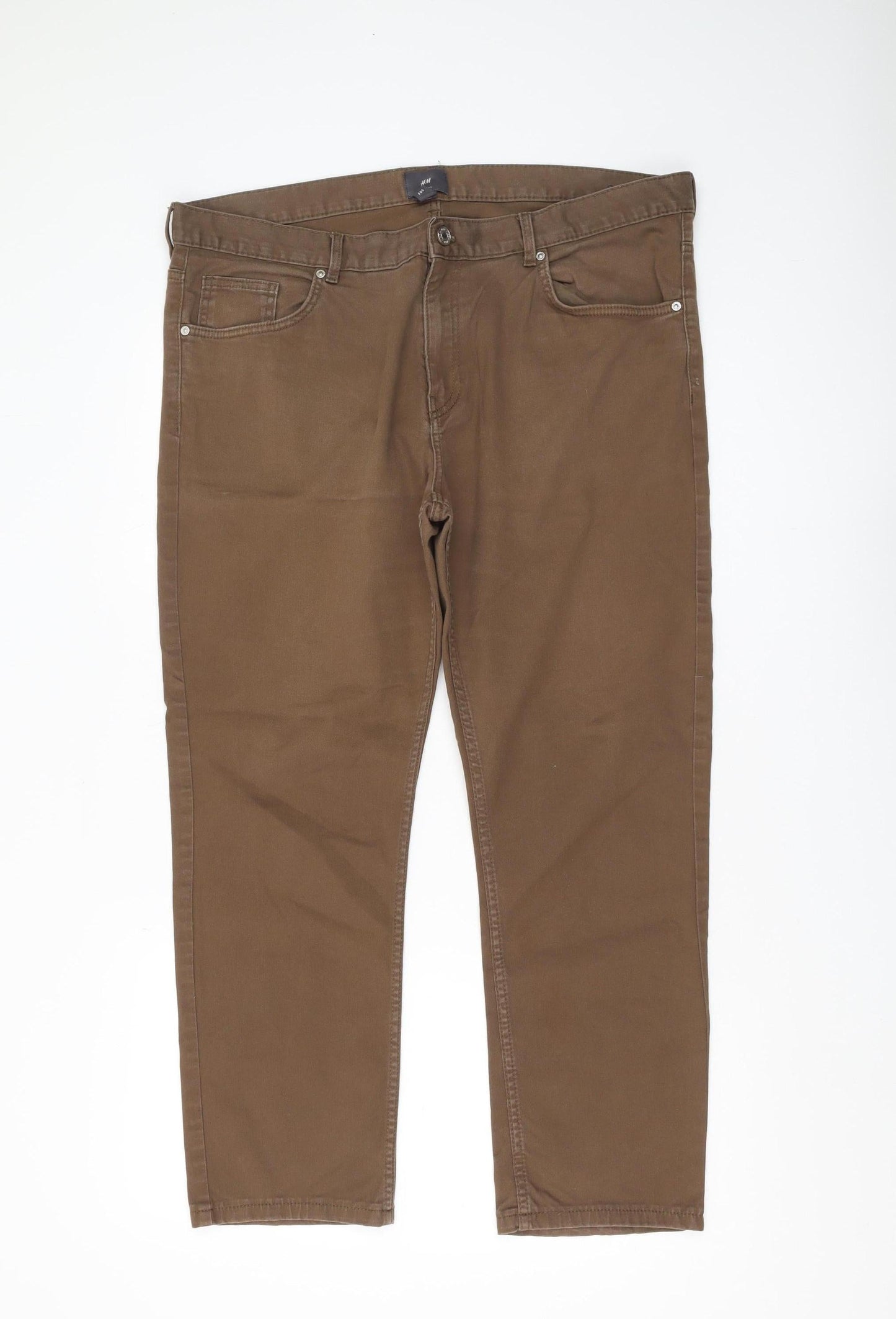 H&M Men's Brown Slim Fit Straight Jeans Size 38