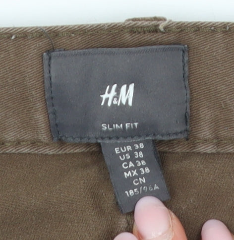 H&M Men's Brown Slim Fit Straight Jeans Size 38