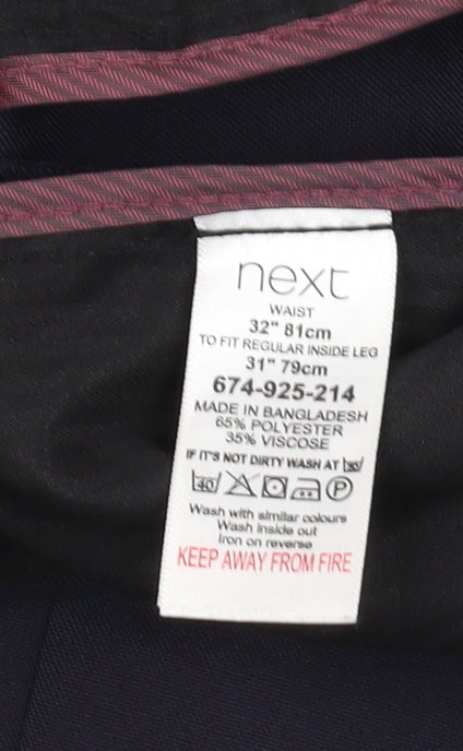 Next Men's Black Dress Pants Size 32 Straight Leg