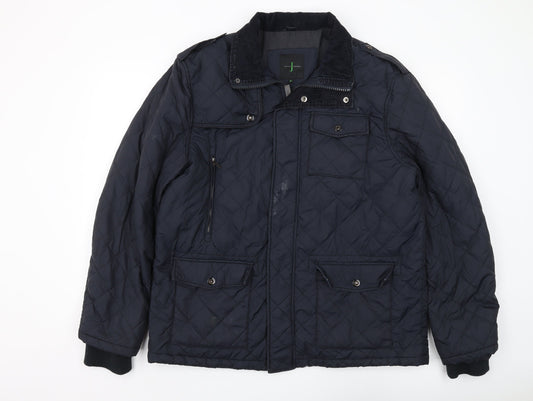 Mens UK Size XL Jasper Conran Black Quilted Coat