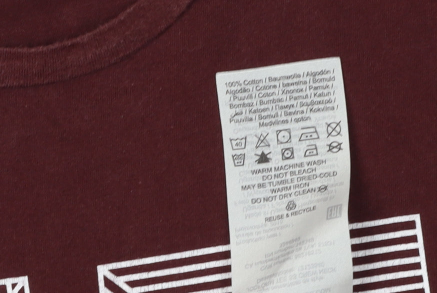 Jack & Jones Men’s Red Graphic T-Shirt, Size S, Crew Neck