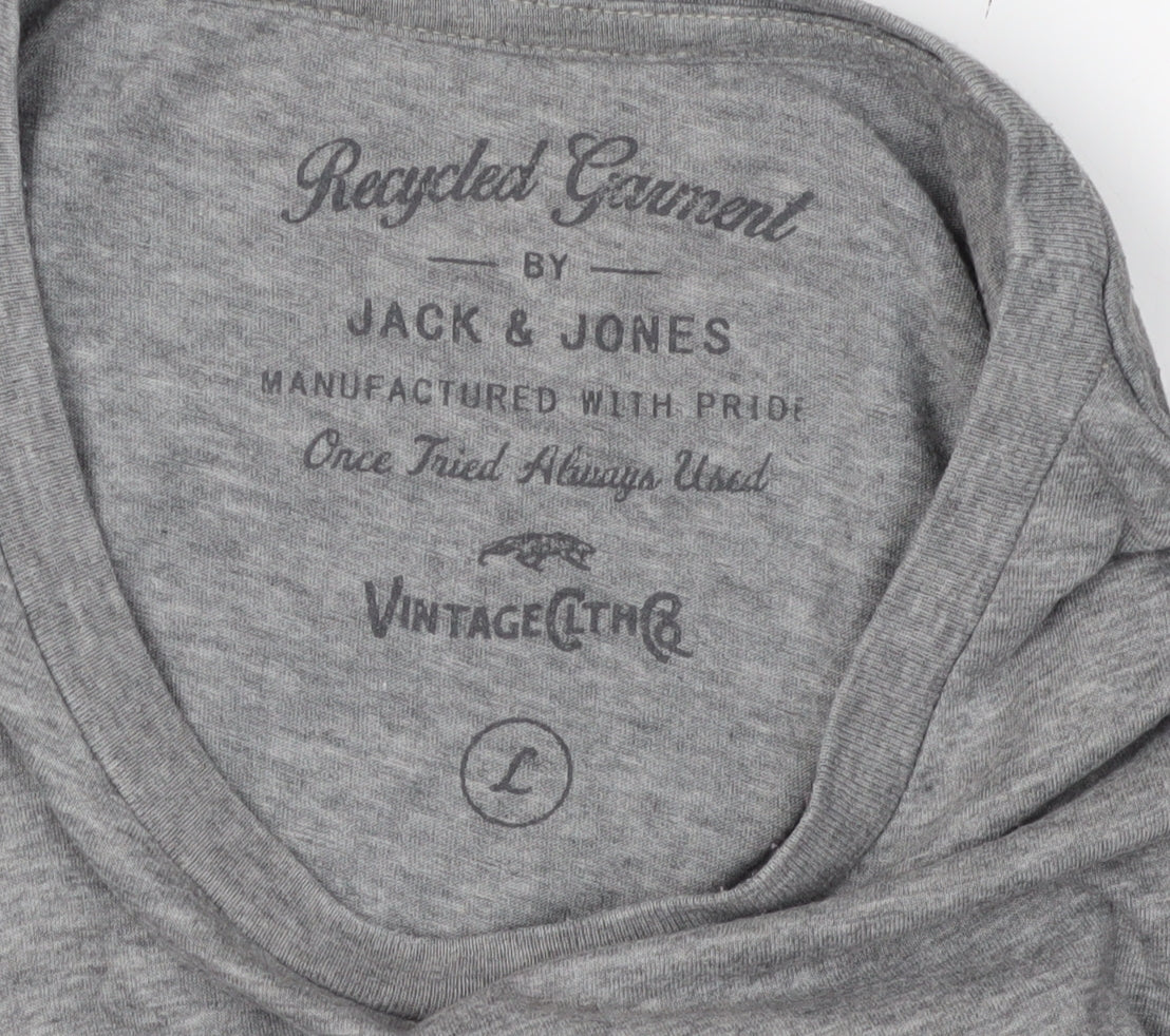 Mens UK Size L JACK & JONES Grey  T-Shirt
