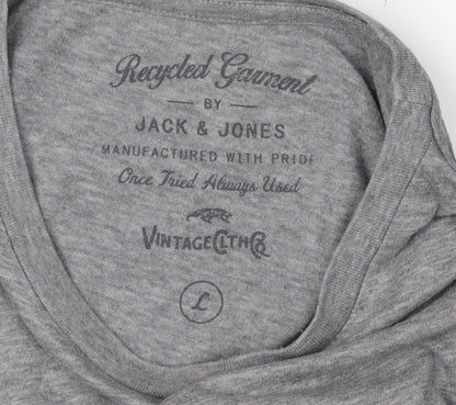 Mens UK Size L JACK & JONES Grey  T-Shirt