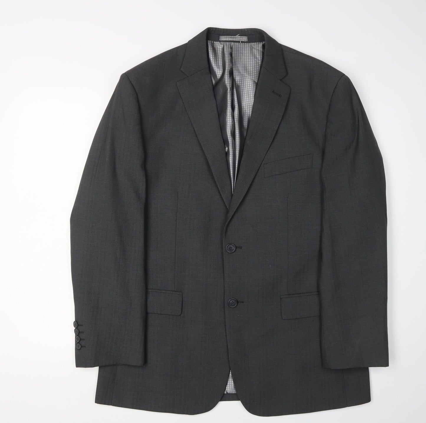 1860 Men's Black Suit Jacket, 40S, Formal, Viscose Mix