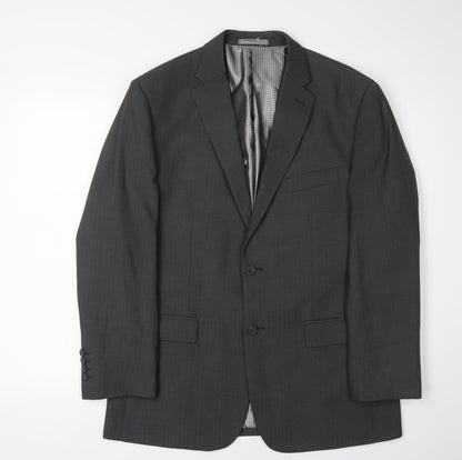 1860 Men's Black Suit Jacket, 40S, Formal, Viscose Mix