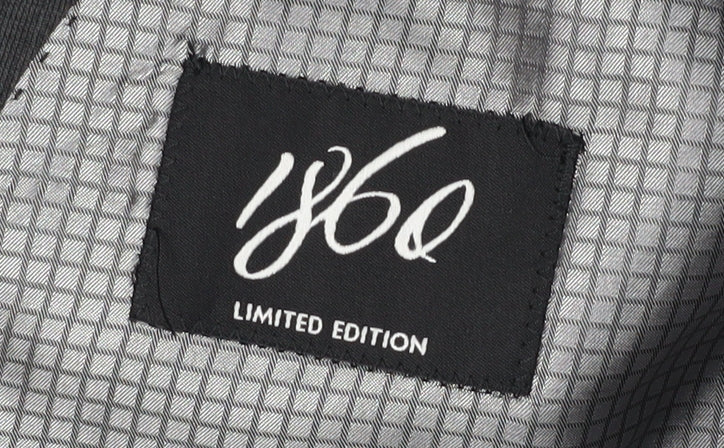 1860 Men's Black Suit Jacket, 40S, Formal, Viscose Mix