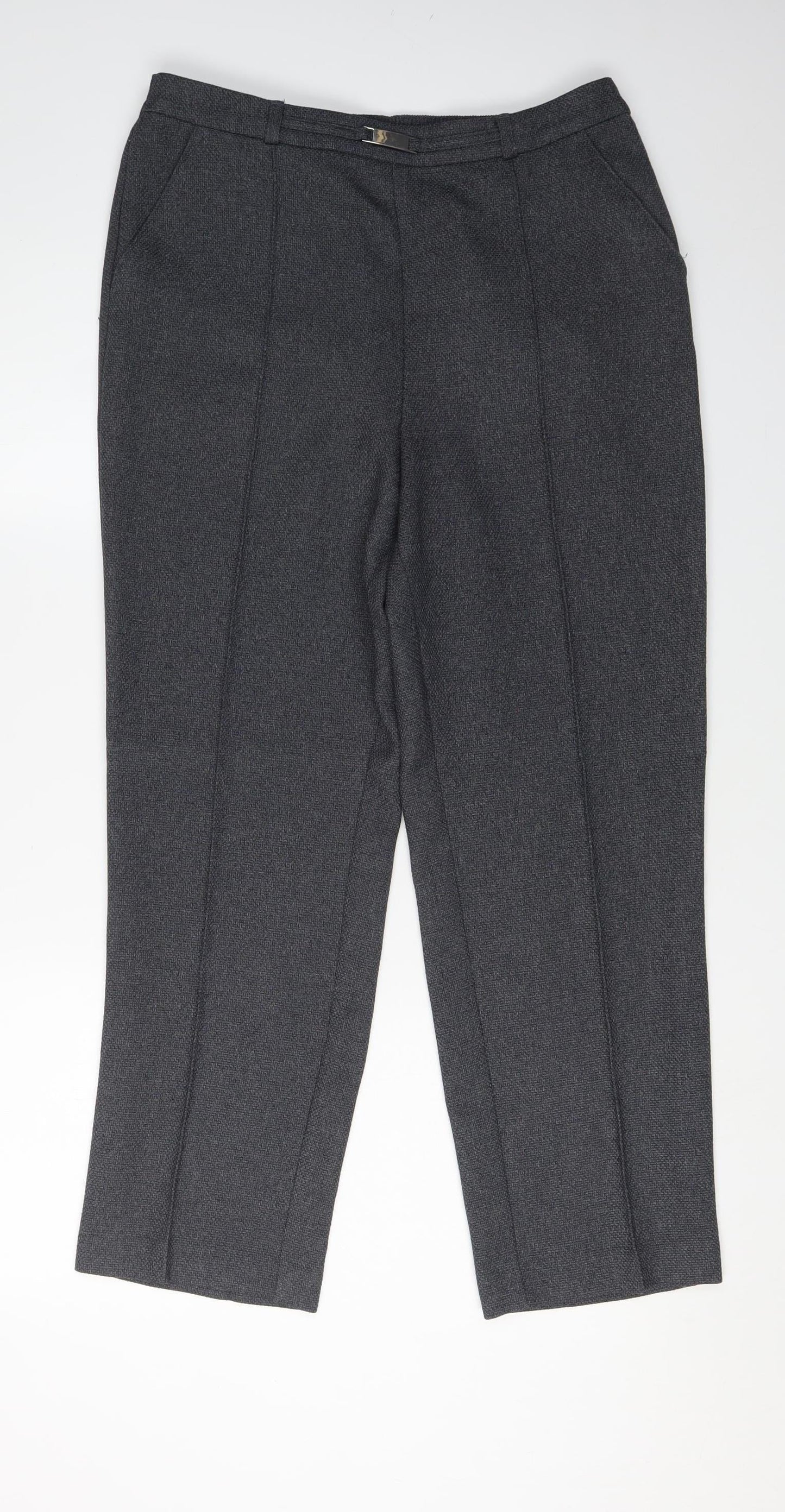 Womens UK Size 12 Honor Millburn Regular Fit Dress Pants Grey Trousers