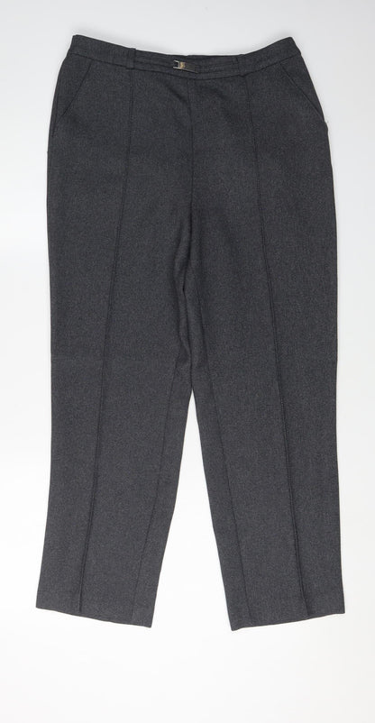 Womens UK Size 12 Honor Millburn Regular Fit Dress Pants Grey Trousers